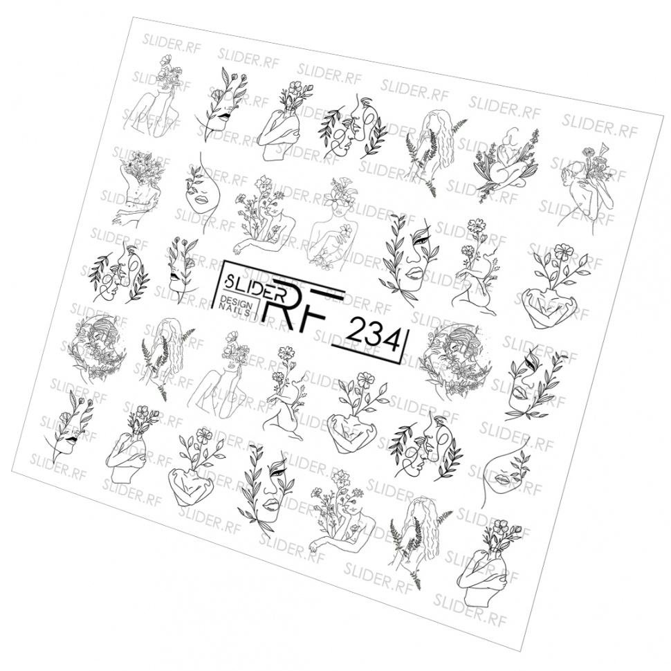 Sticker Design RF234 Blumen (Wasserlösliche Aufkleber) Слайдер