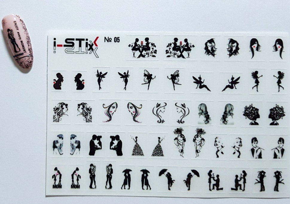 selbstklebende Slider Sticker (Gesichter und Siluetten) Nr. 05 von i-Stix    