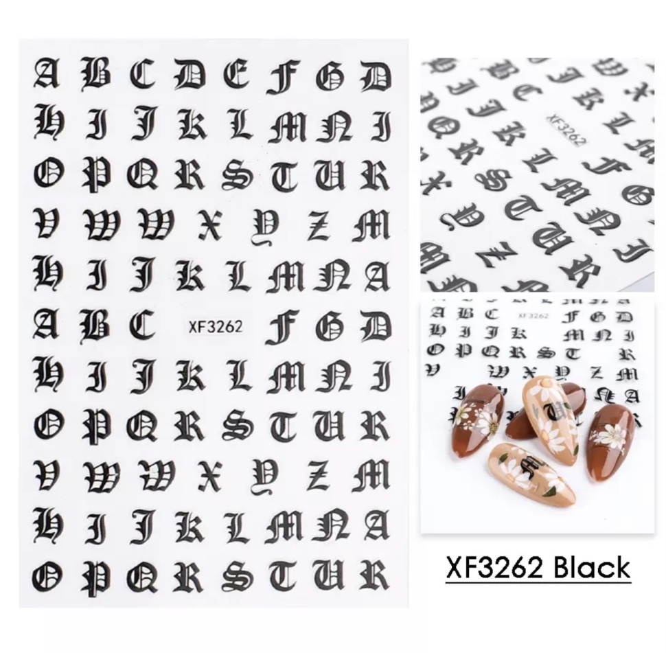Sticker selbstklebend Buchstaben in schwarz