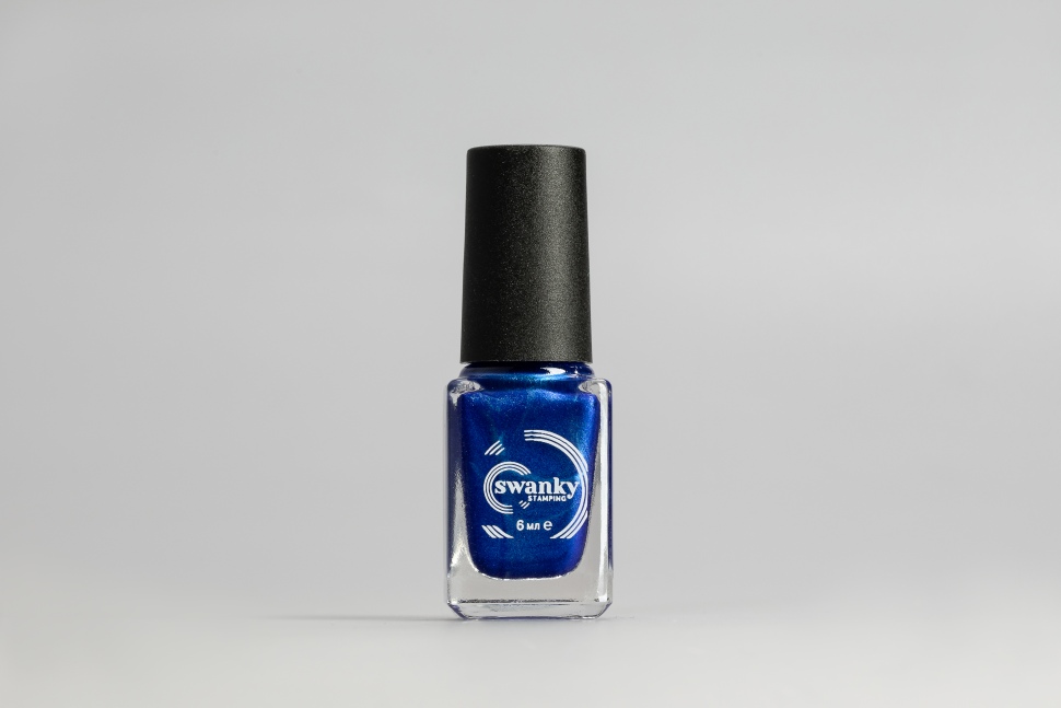 Stamping nail polish blue pearl metallic No. M117 by Swanky