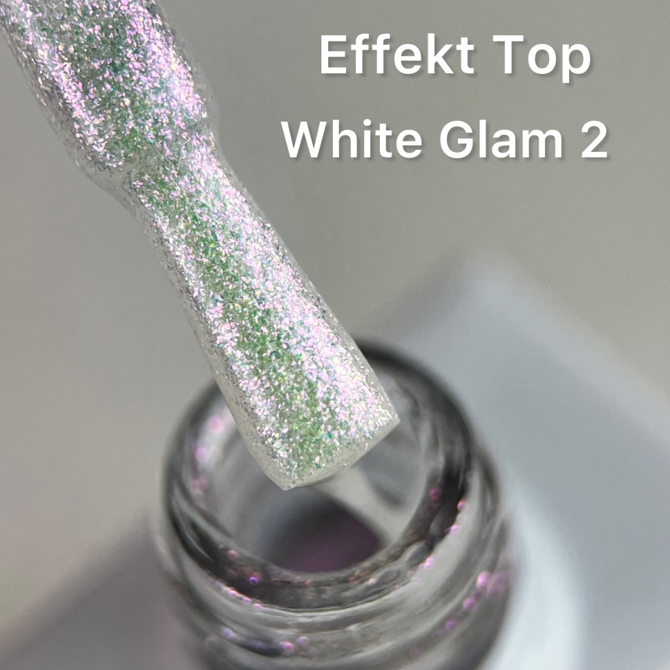 Effect Top Coat White Glam 2 NO WIPE 10ml von Love My Nails 