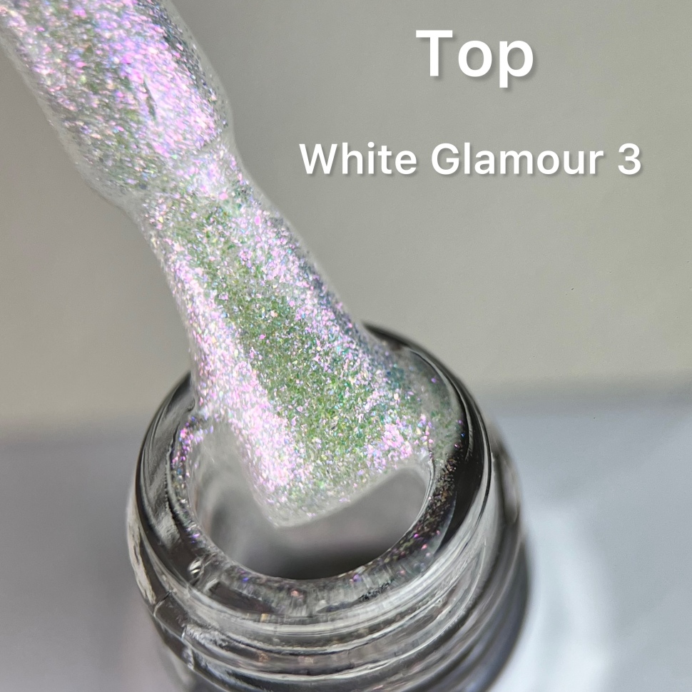 Effect Top Coat White Glam 3 NO WIPE 10ml von Love My Nails 