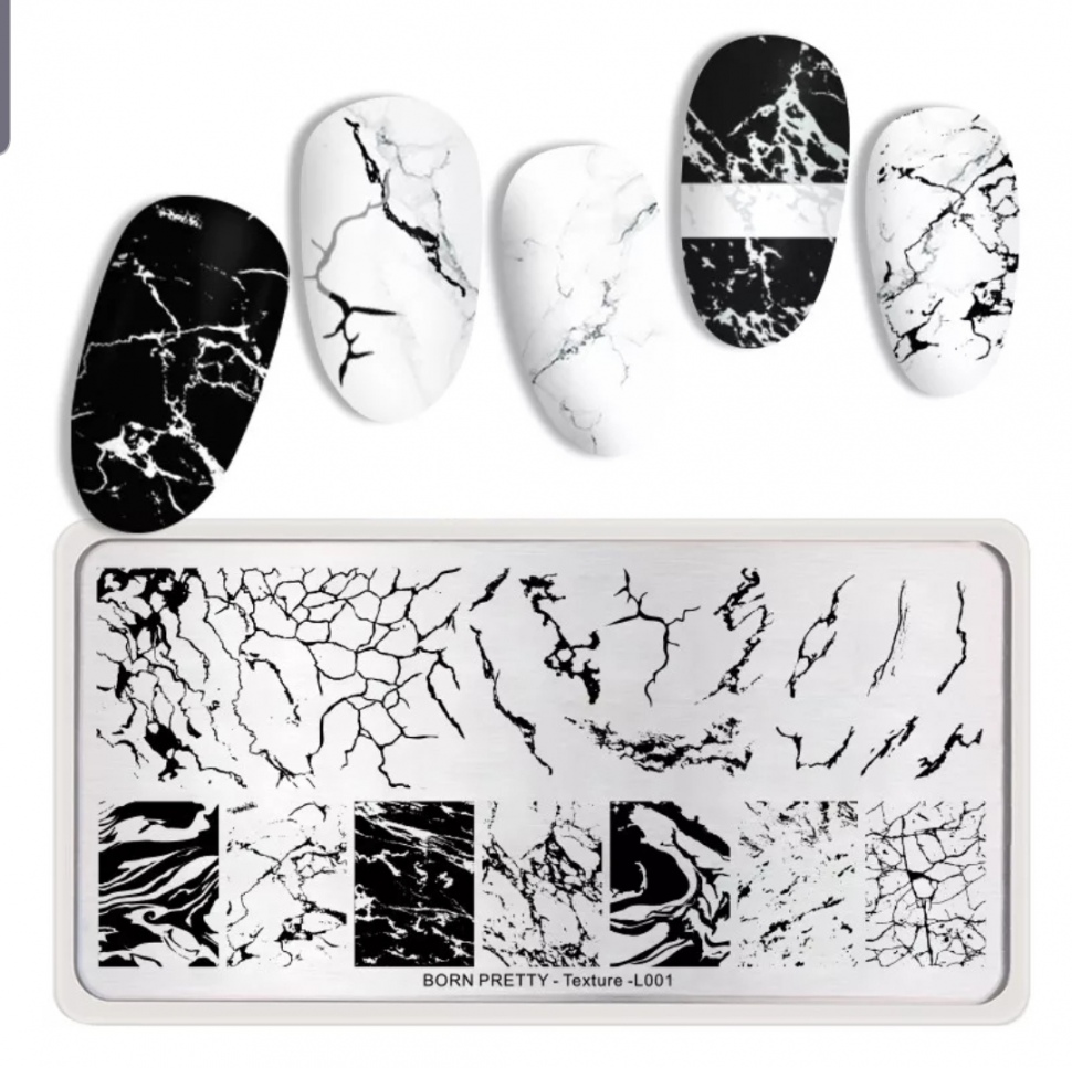 Stamping plate stencil marble effect TL001