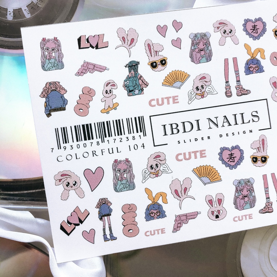 Sticker COLORFUL Nr. 104 von IBDI Nails