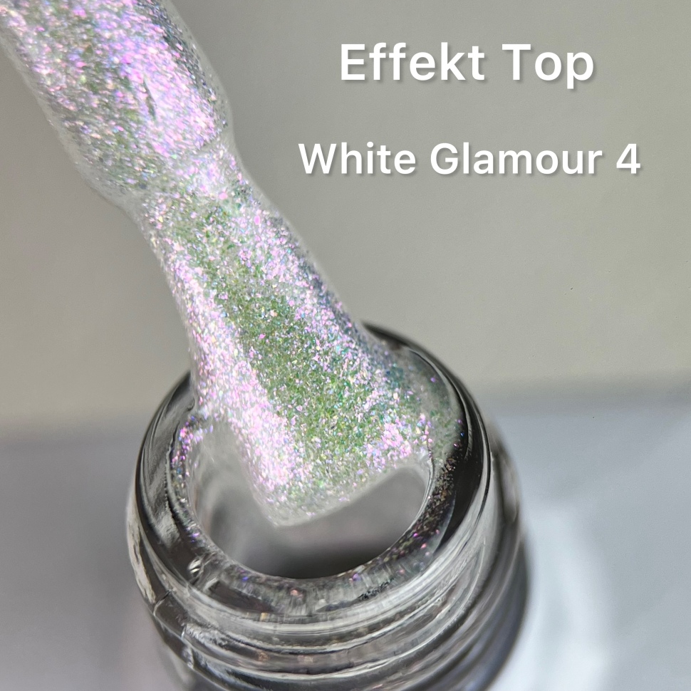 Effect Top Coat White Glam 4 NO WIPE 10ml von Love My Nails