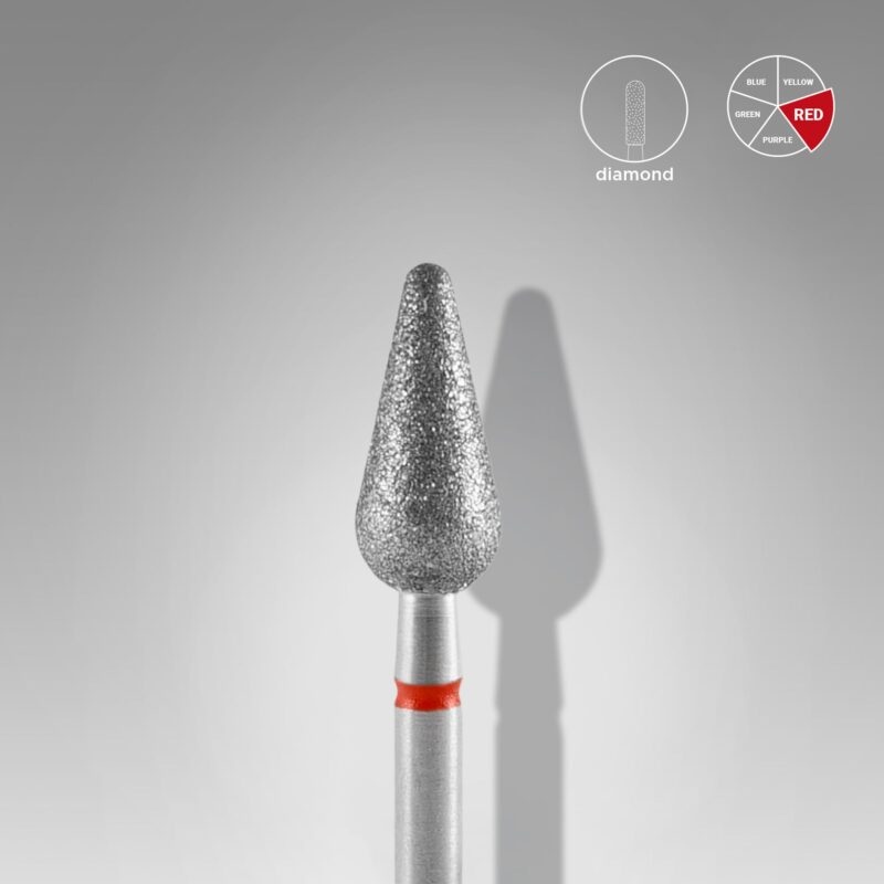 Fräseraufsatz Rundbirne Diamant Bit fein (rot) 5 mm Arbeitsteil 12 mm von STALEKS