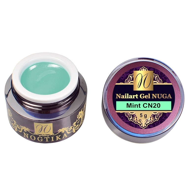 Nail art color gel NUGA "Mint" (without sweat layer) CN20