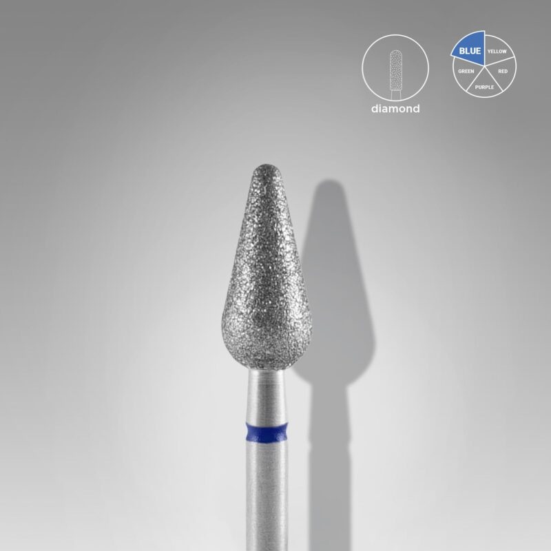 Fräseraufsatz Rundbirne Diamant Bit mittel (blau) 5mm Arbeitsteil 12 mm von STALEKS 