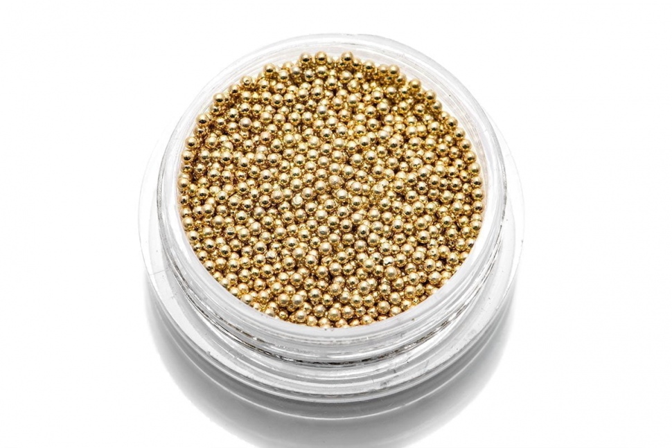 Caviar Beads Gold (Metall Mini Perlen) Gr. 1,0 mm 