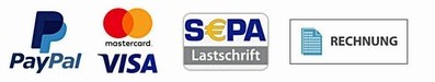 Paypal / Visa/Mastercard / SEPA Lastschrift / Kauf auf Rechnung